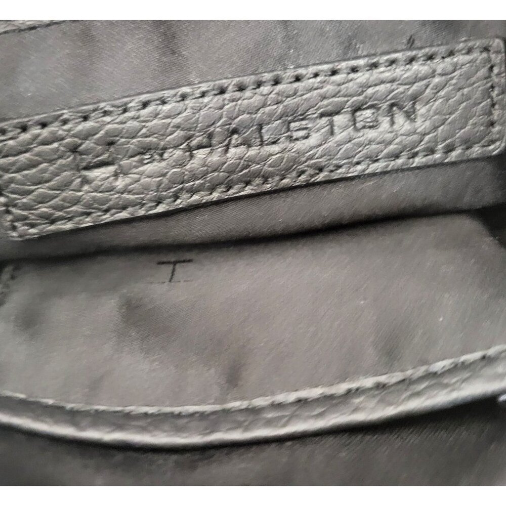 Vintage Halston Black Leather & Snake Print Crossbody Bag With Gold Accents - Picture 7 of 8